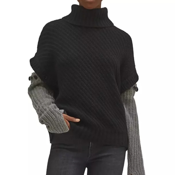 Equipment Aluine Layered Wool-Blend Turtleneck Sweater - Picture 2 of 14